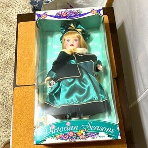 Victorian seasons, porcelain doll stand 17 inches tall